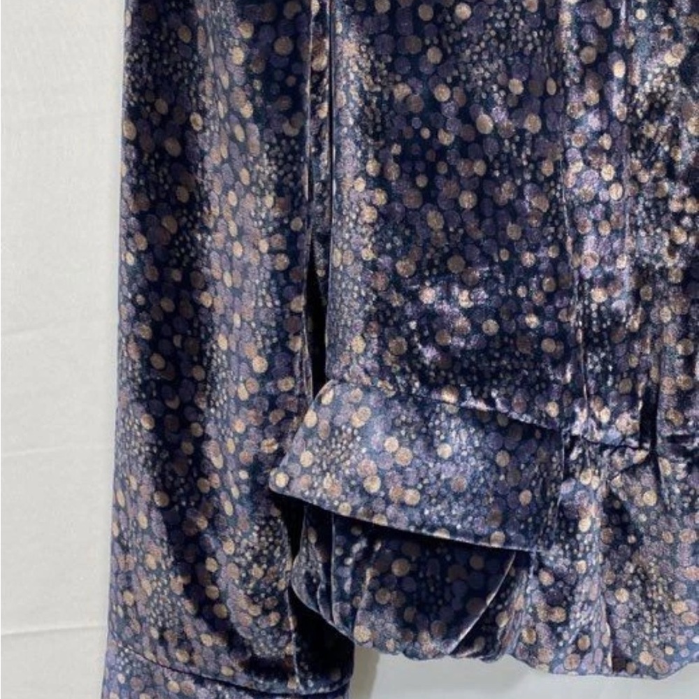 Marc Jacobs Elegant Velvet Silk Peplum Blazer Old Money Luxury Navy XS - Picture 3 of 6